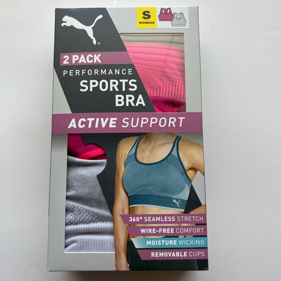 Puma Performance 2 Pac Seamless Sports Bra Sz S - Picture 3 of 6